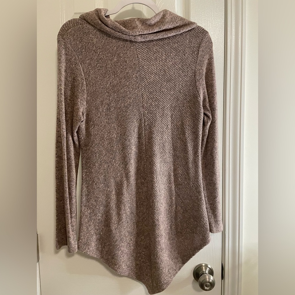 Light pink and gray cowl neck sweater